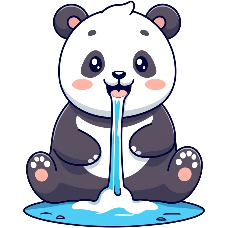 Panda pooping milk emoji