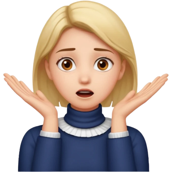girl with hands on her neck, surprised expression emoji