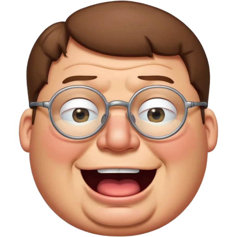 cartoon peter griffin with glasses as a laughing crying emoji in family guy art style emoji