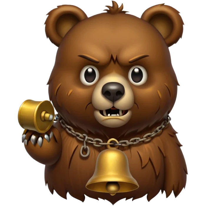 evil bear with bell emoji