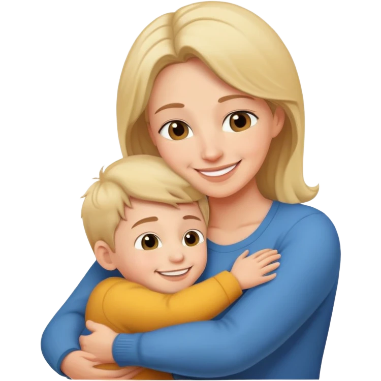 A mom hugging her son emoji