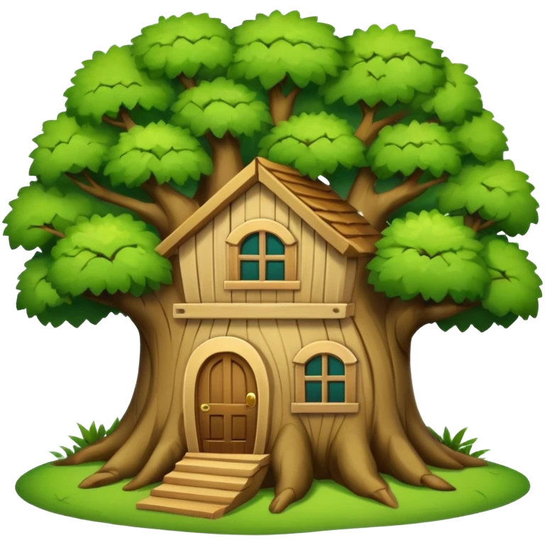 house covered by tree emoji