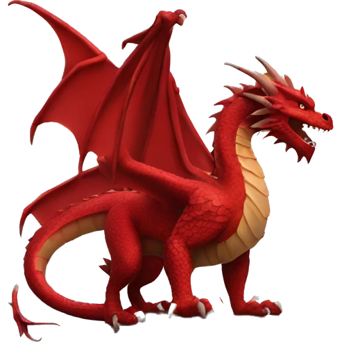 Red dragon with mountains  emoji
