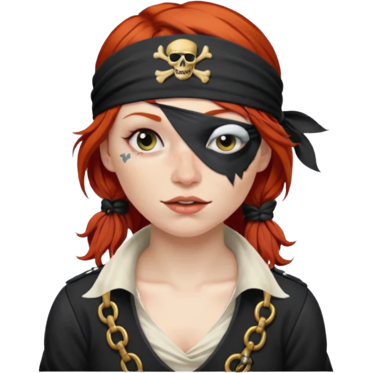 pirate redhead woman drunk emoji