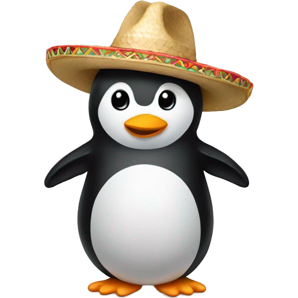 Pingüino con sombrero emoji