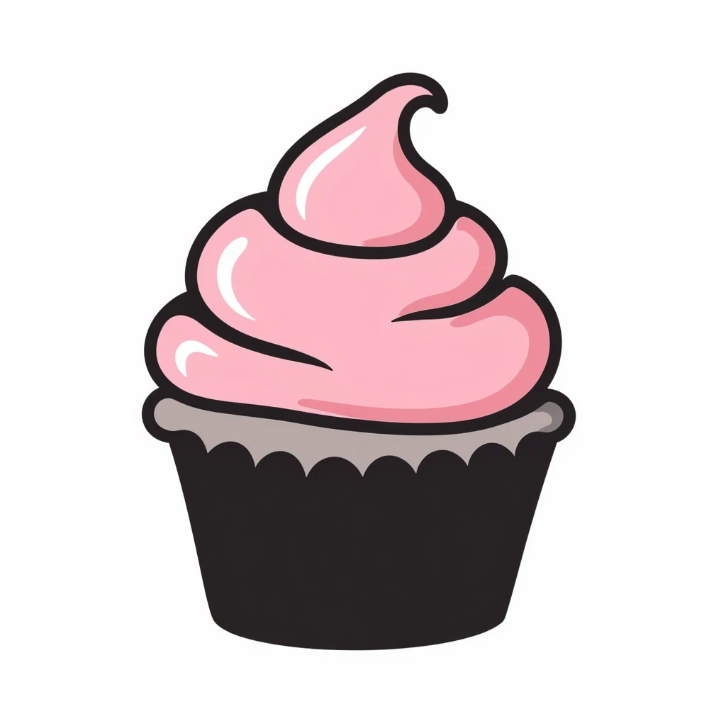 cupcake with pink icing emoji