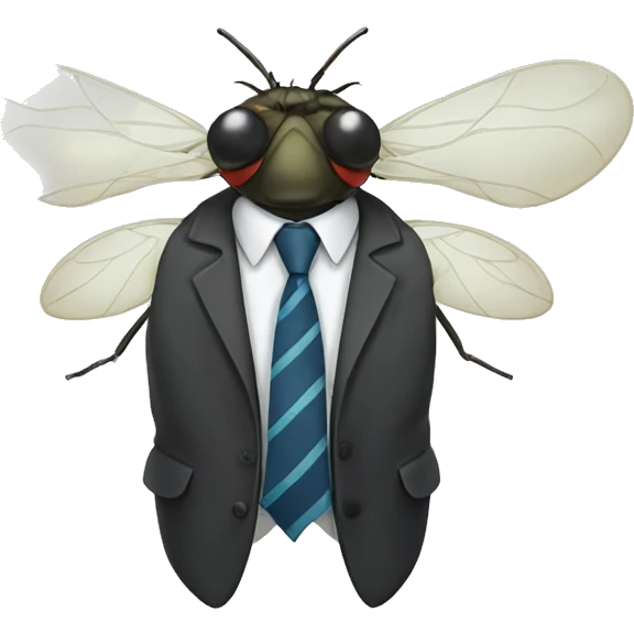 Fly wearing tie emoji