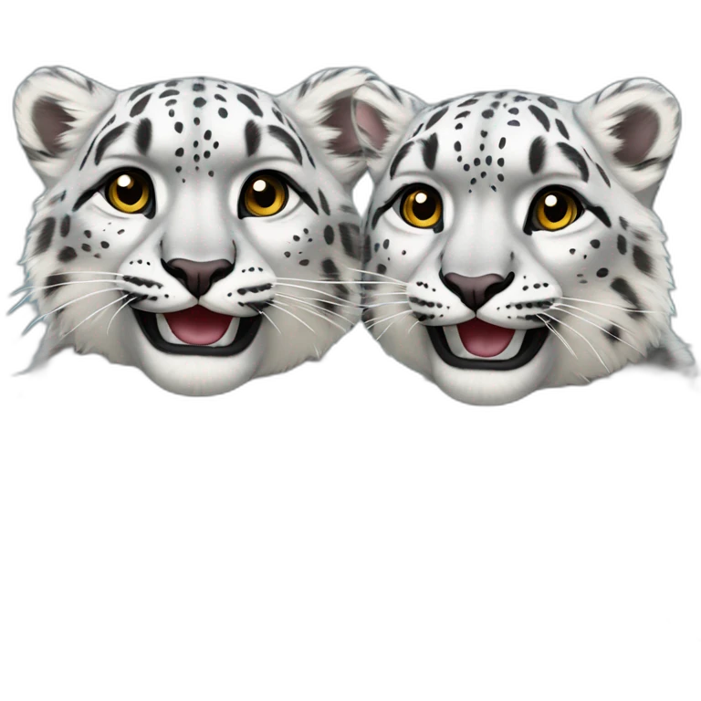 two snow leopards friends emoji