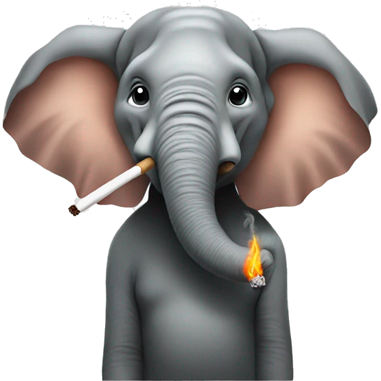 Elephant smoking emoji