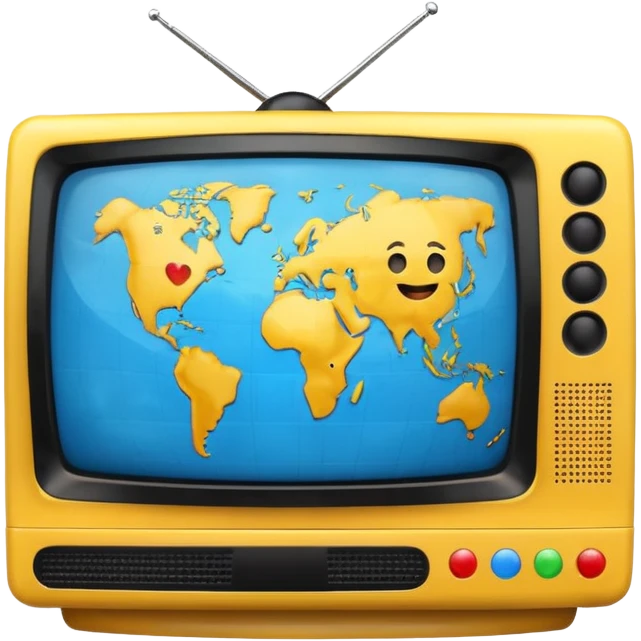 Tv with an globe with emojis emoji