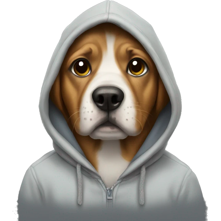 Dog wearing hoodie emoji