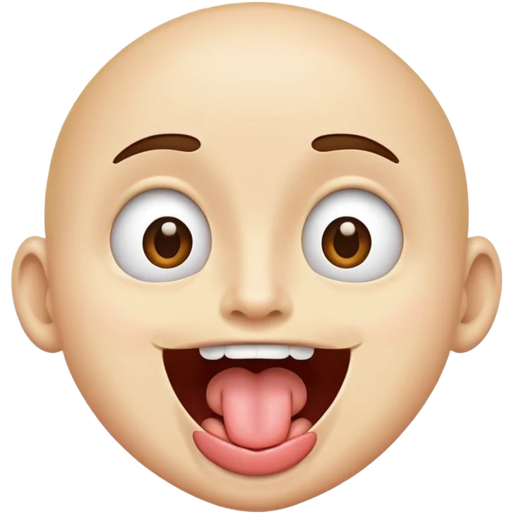 Eyes wide open with tongue sticking out of mouth emoji