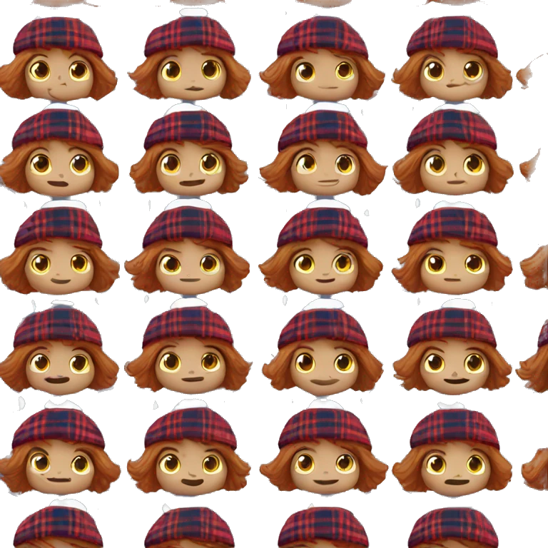 Scotsman with ginger hair wearing a tartan berry hat emoji