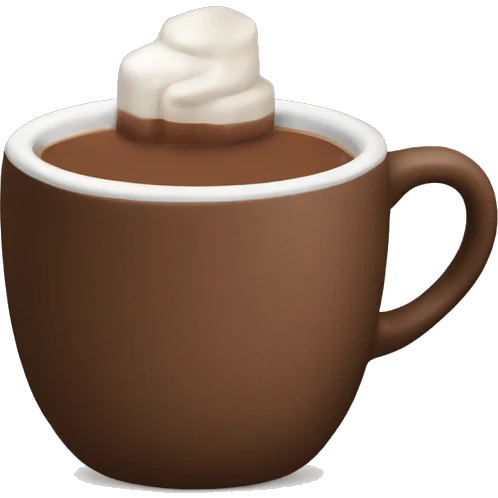 Cup of hot chocolate in brown mug emoji