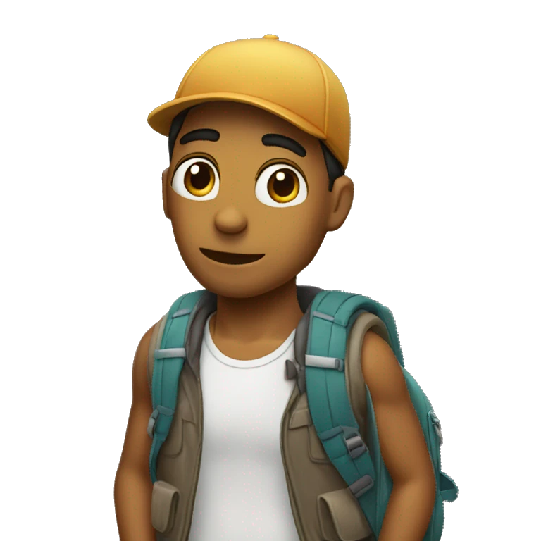 Chico con una mochila emoji