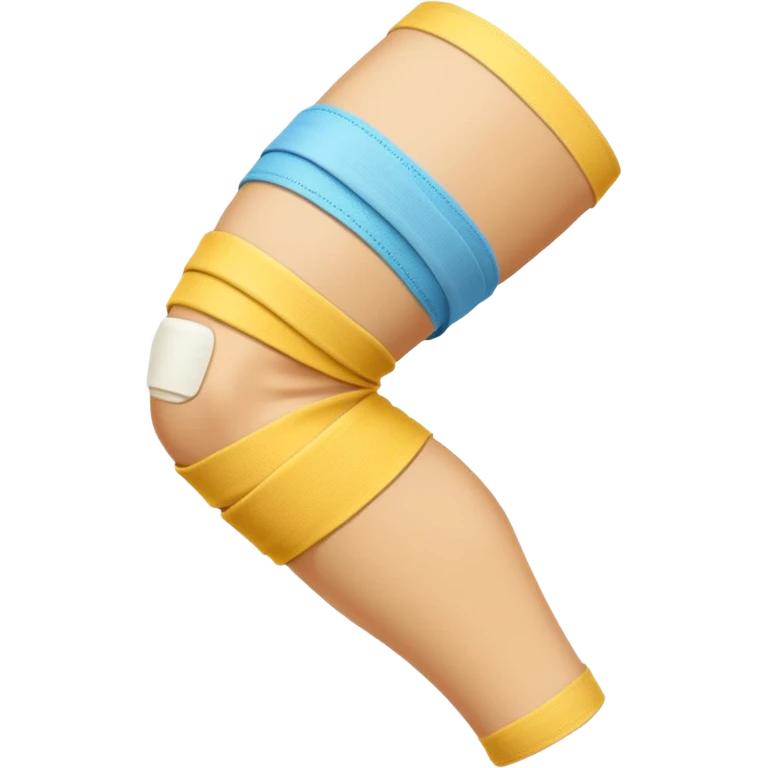 сделай на белом фото эмодзи желтой ноги забинтованное колено emoji