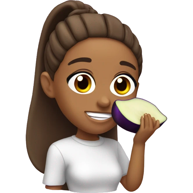Ariana Grande eating eggplant emoji