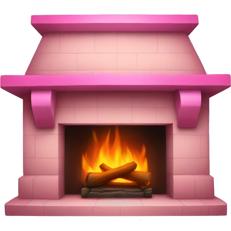 Fireplace with pink fire emoji