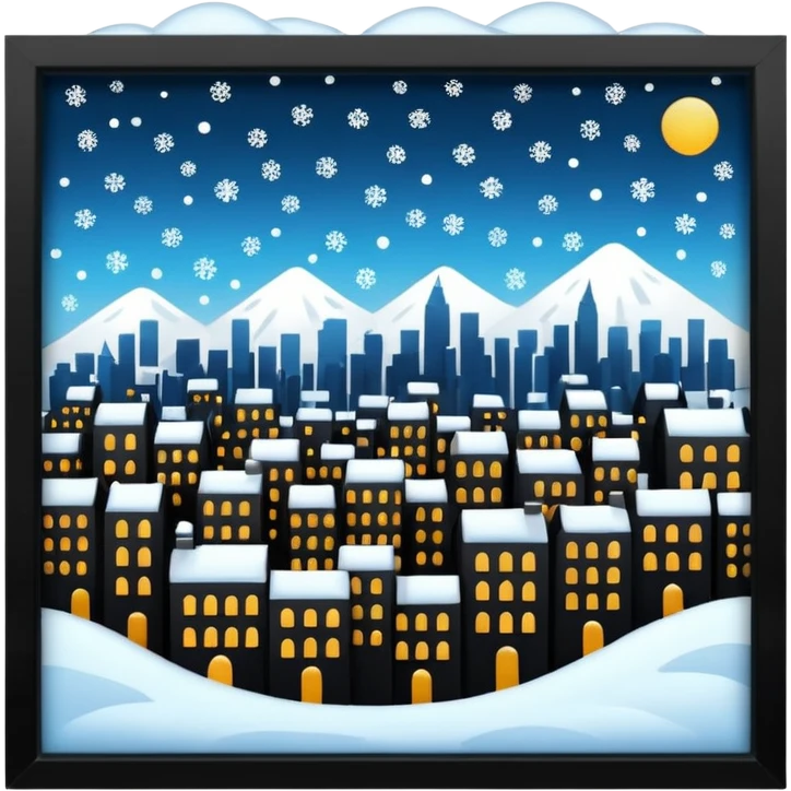 city with falling snow emoji
