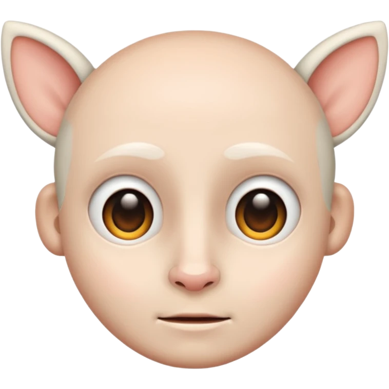 Hela ansiktet utom öronen ska vara vitt emoji