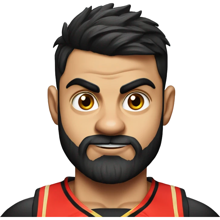 Virat kohli in RCB jersey playing basketball emoji