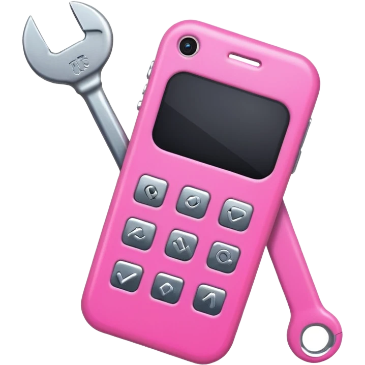 pink girly cellphone with a wrench emoji