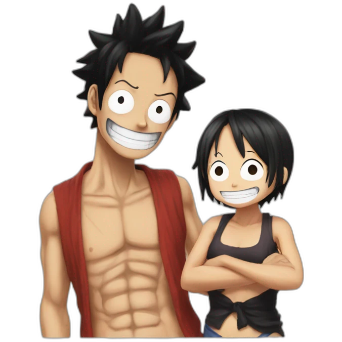 One piece luffy and bog mom emoji