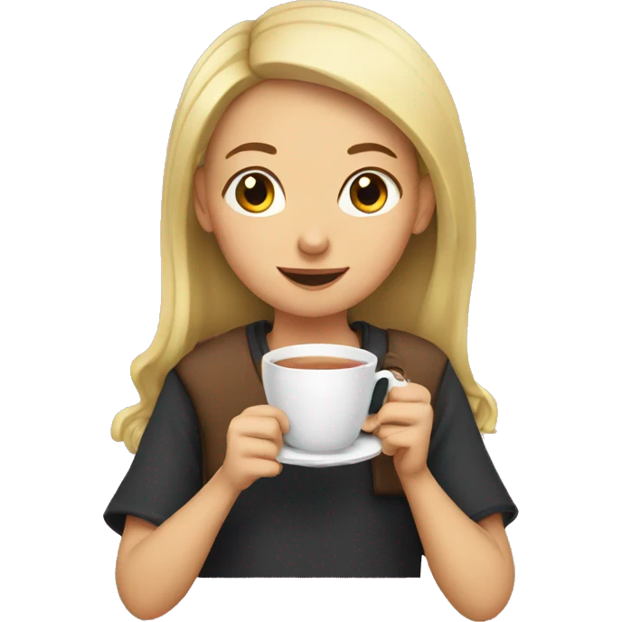 Girl sipping tea emoji