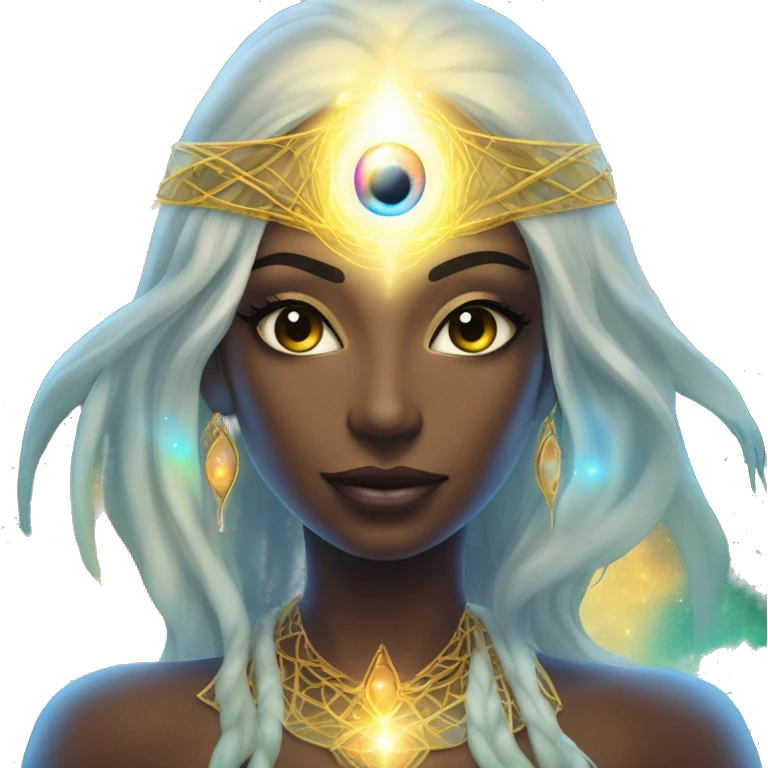 Pleiadian radiant glowing diva woman female third eye emoji
