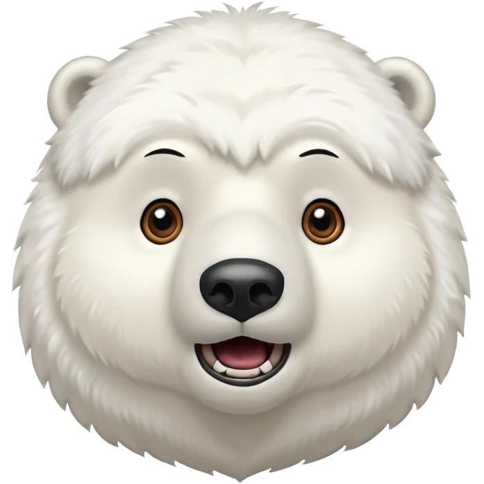 polar bear, chin support, suprise, half body emoji