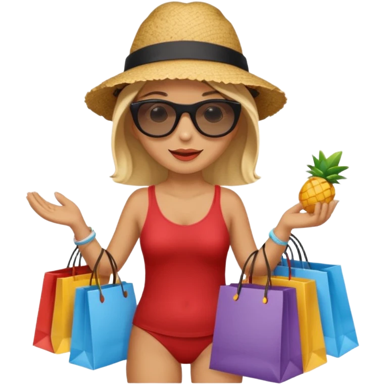 Beach and shopping emoji