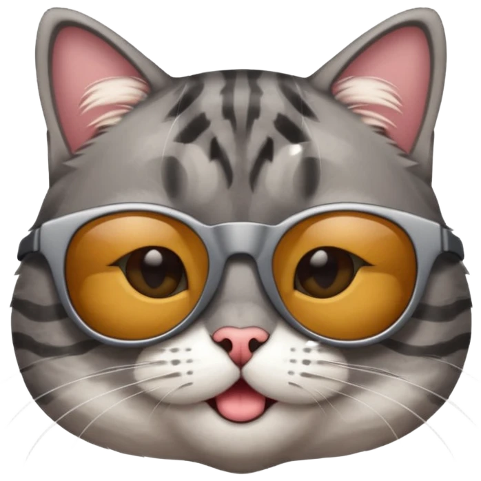 cat wearing sunglasses, playful expression emoji