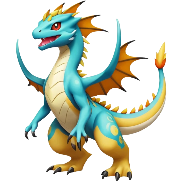 exotic fantasy-creature-Fakémon-Pokémon, full body, with random markings emoji