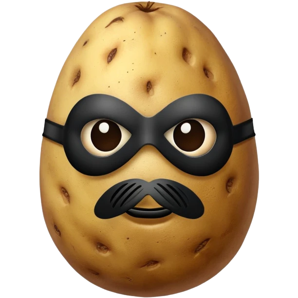 potato with a black mask emoji