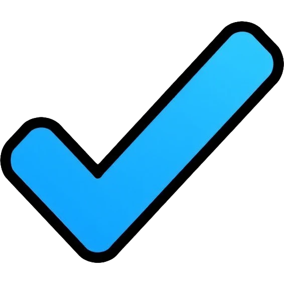 Blue verification checkmark tick emoji