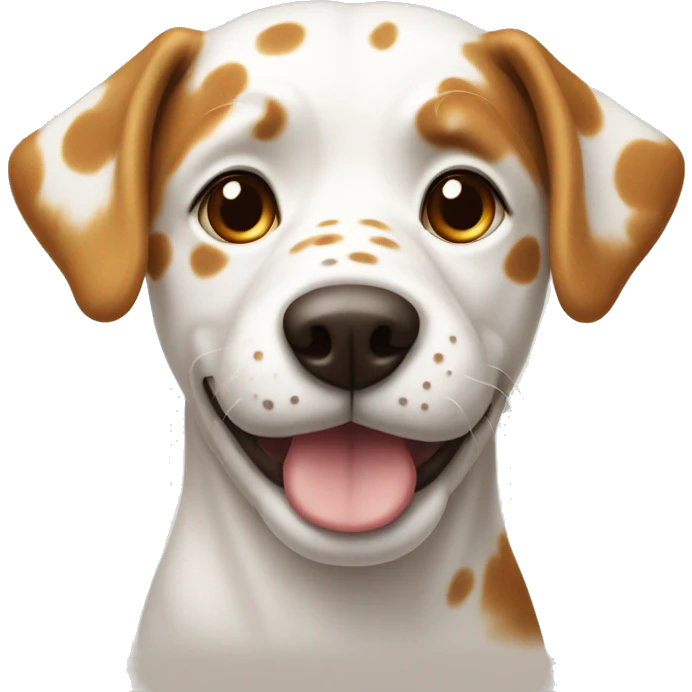 the most traditional kind of dog that is white with caramel spots  emoji