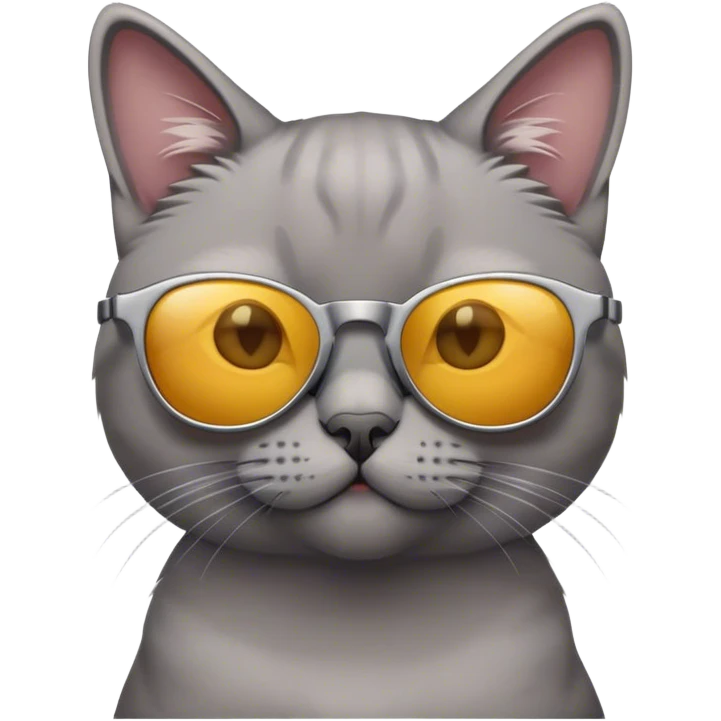 Short hair grey cat with sunglasses  emoji