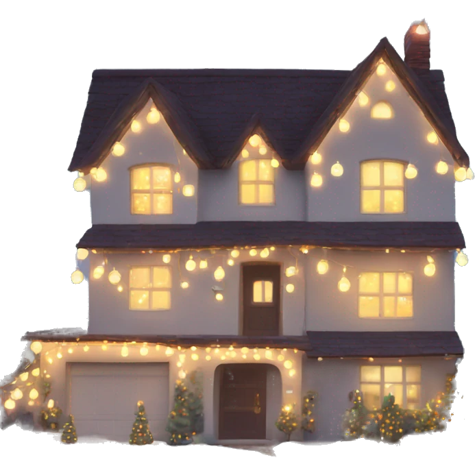 house decorated with fairy lights emoji