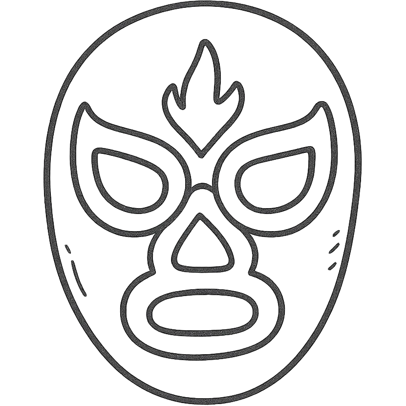 hand drawn outlined luchador mask icon emoji