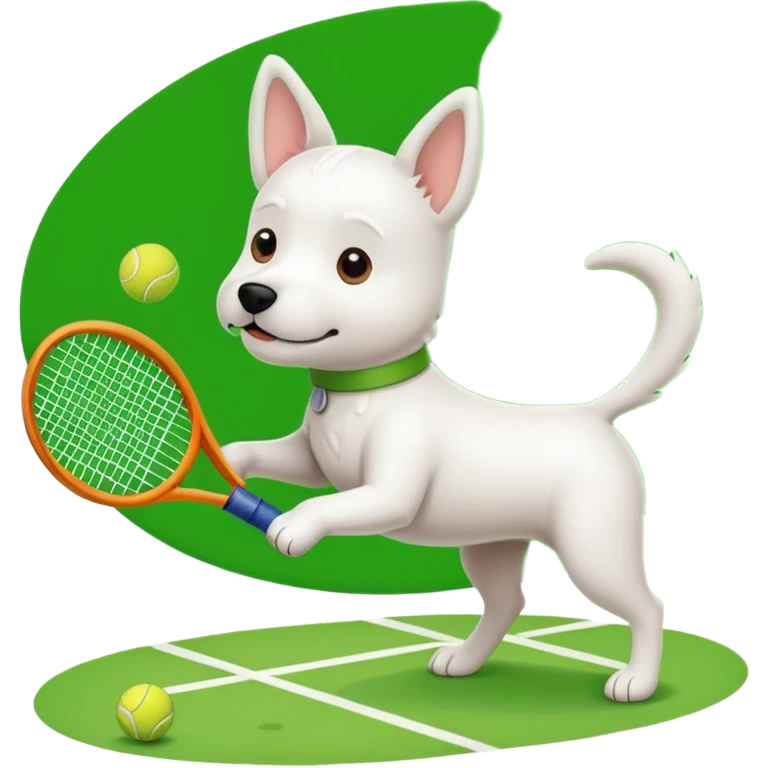 Un chien qui joue au tennis  emoji