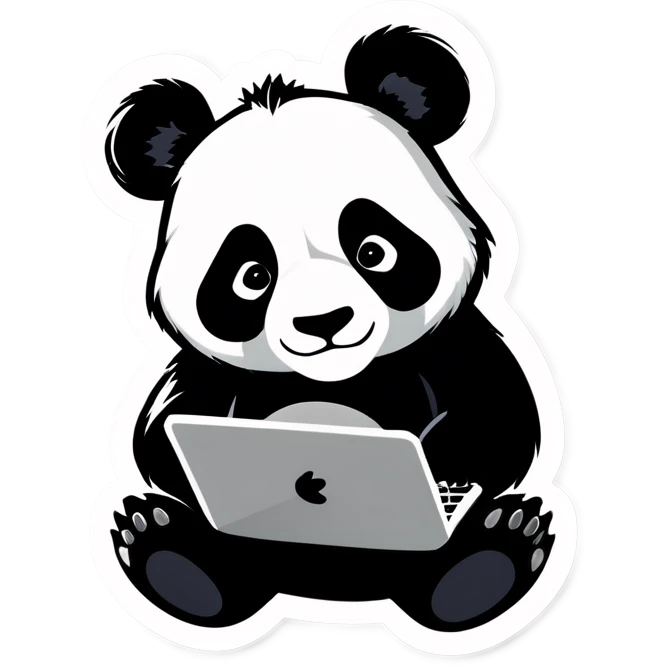 A panda hacker emoji