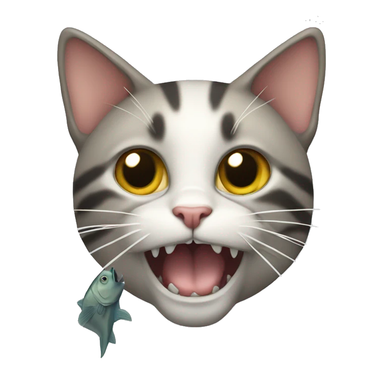 Cat with fish in its mouth  emoji
