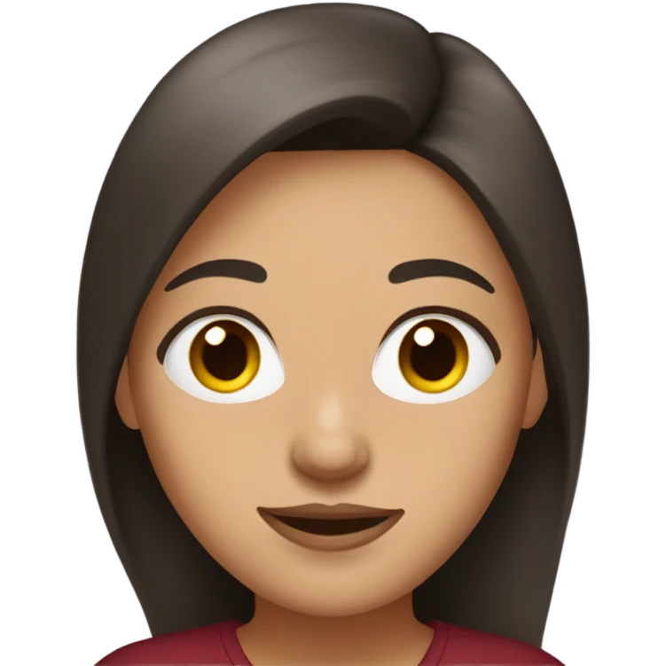 A brunette woman with a nose piercing wearing a burgandy shirt emoji