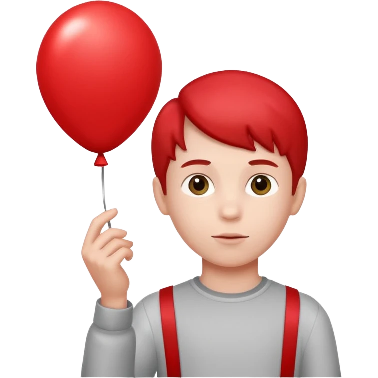 Boy holding a balloon emoji