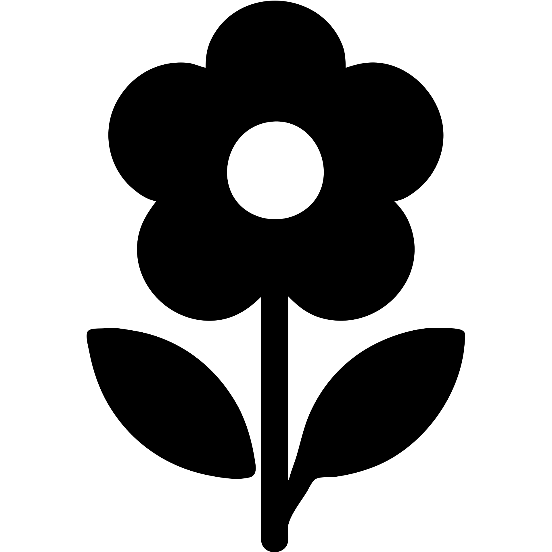 light blue flower, solid black icon style, bold and simple emoji