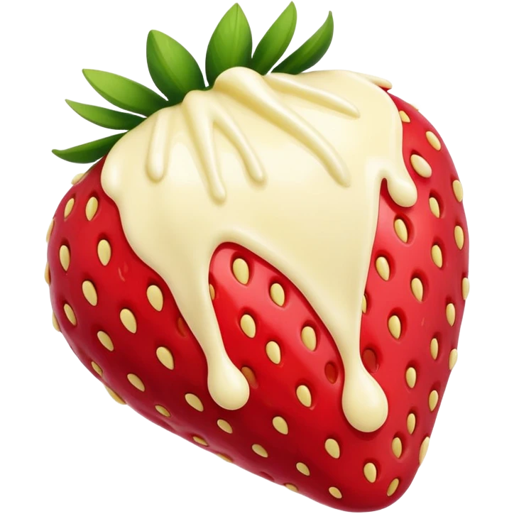 Strawberry with melted white chocolate emoji
