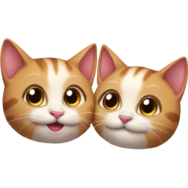 two kitties in love emoji
