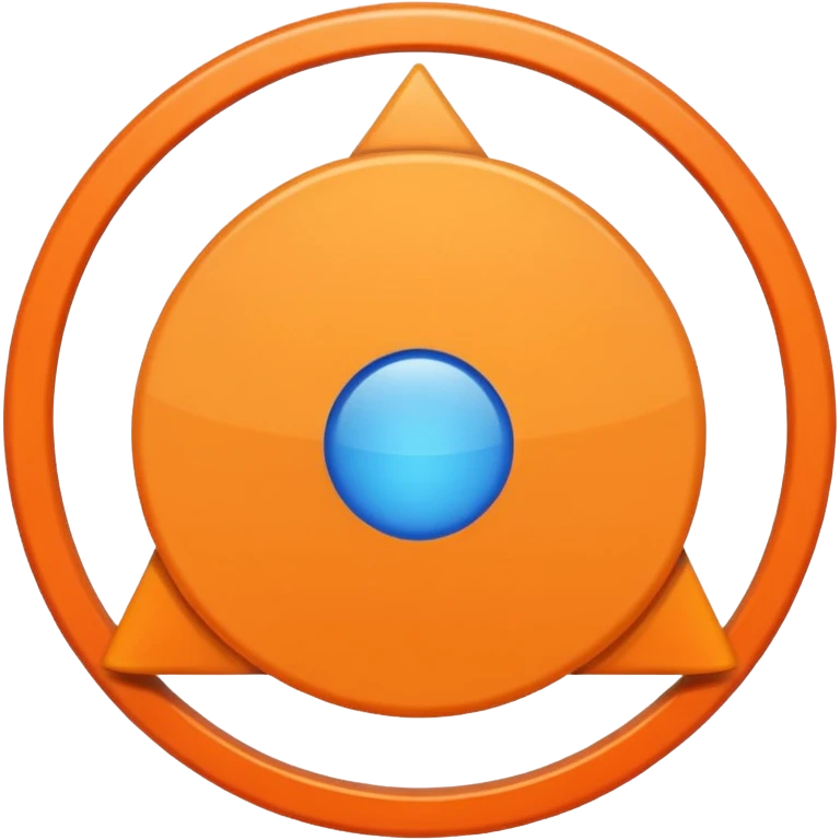 Orange circle with blue triangle in the middle  emoji