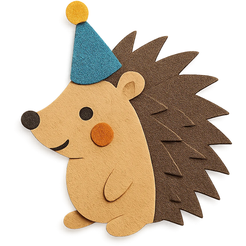 landak dengan topi emoji