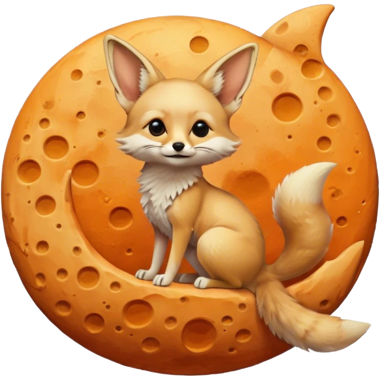 fennec on the moon emoji